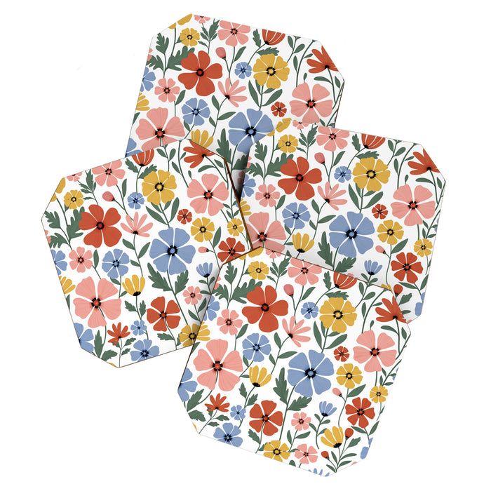 Colorful wildflowers Coaster Gallery Image 1