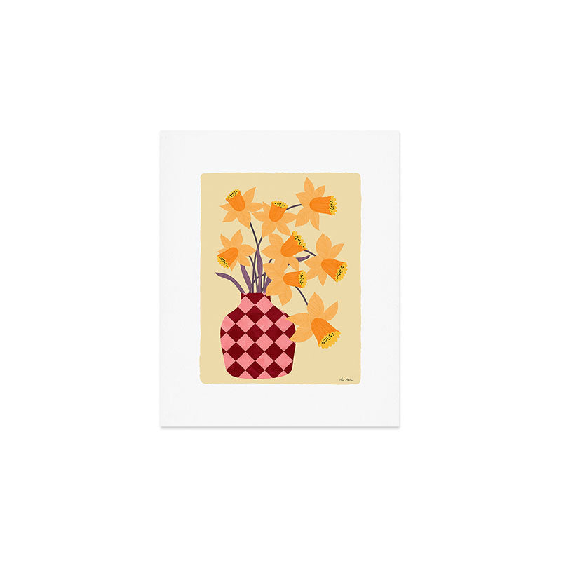 Daffodils and vase Art Print Gallery Image 1