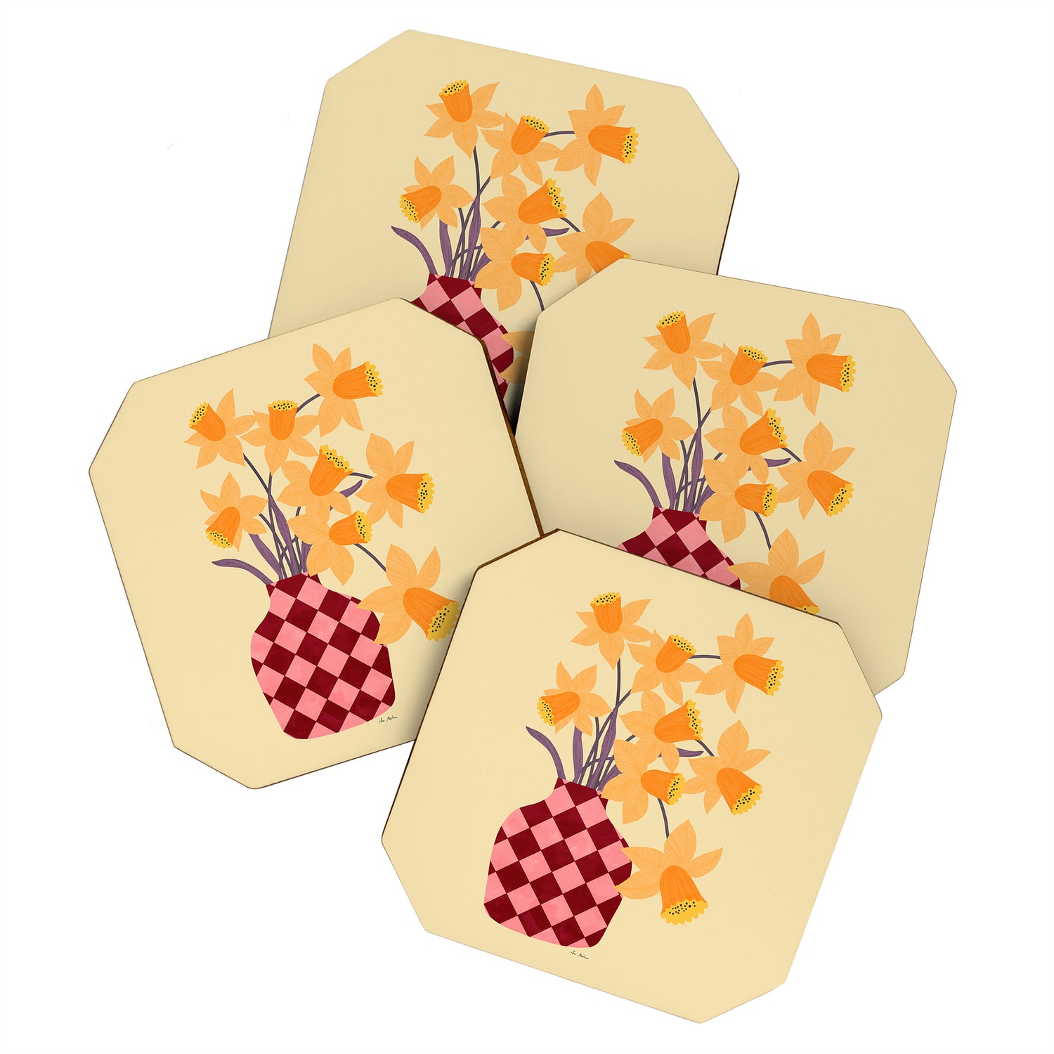 Daffodils and vase Coaster Gallery Image 1