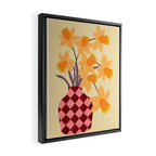 Daffodils and vase Framed Canvas Print Gallery Image 2