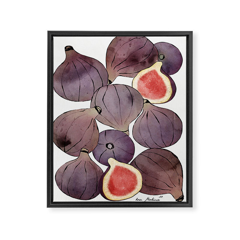 figs still life botanical watercolor Framed Canvas Print Gallery Image 6