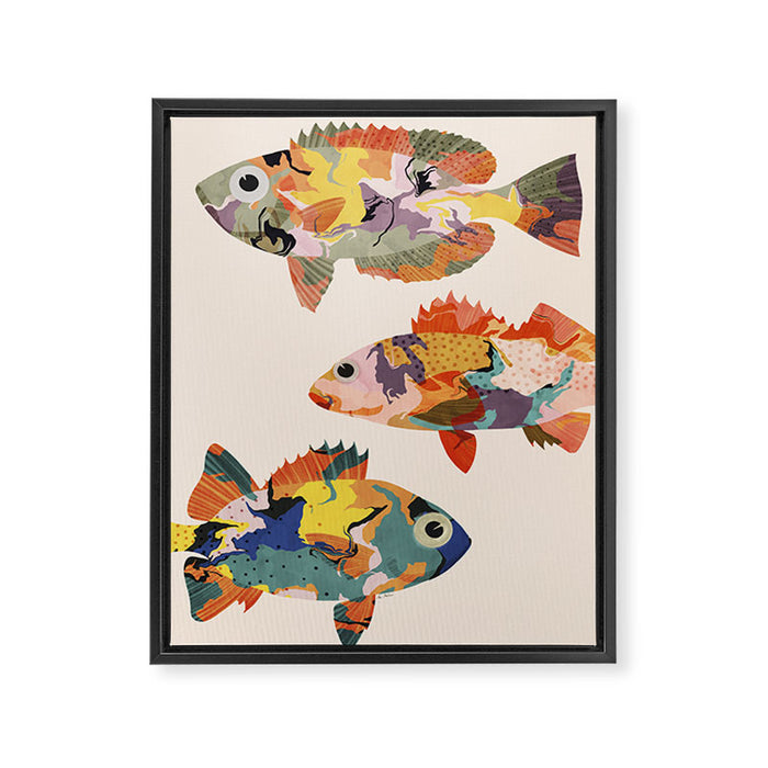 Fish collage Framed Canvas Print Gallery Image 1