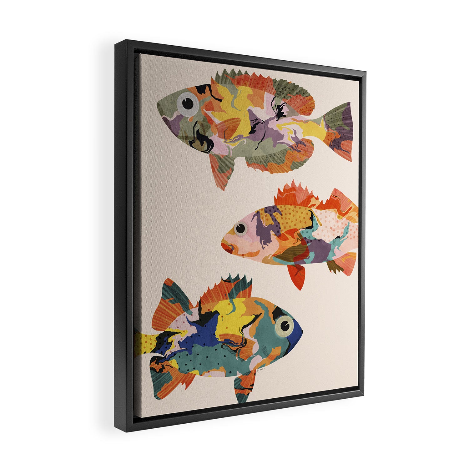 Fish collage Framed Canvas Print Gallery Image 2