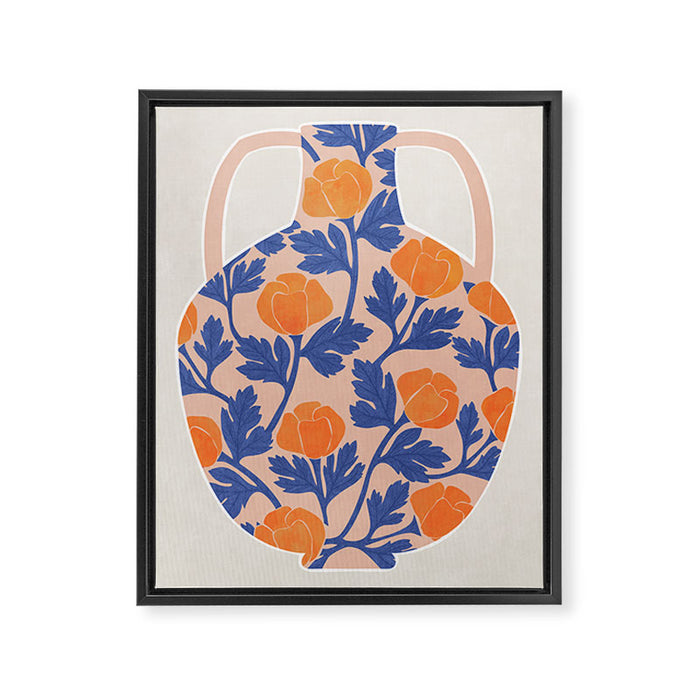flowers and vase Framed Canvas Print Gallery Image 1
