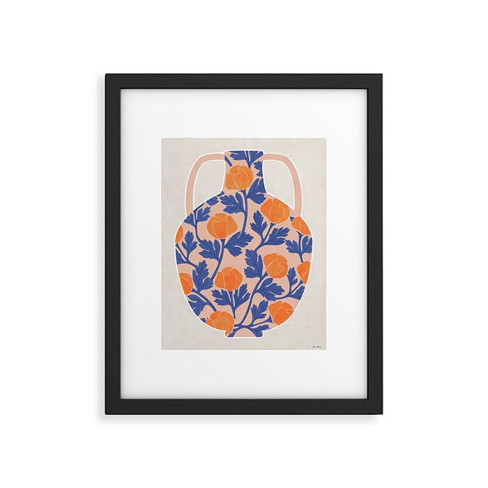 flowers and vase Framed Art Print Gallery Image 1