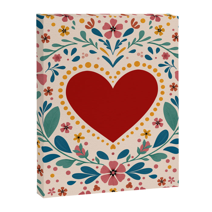 Folkloric heart Canvas Print Gallery Image 1