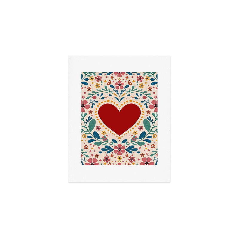Folkloric heart Art Print Gallery Image 1