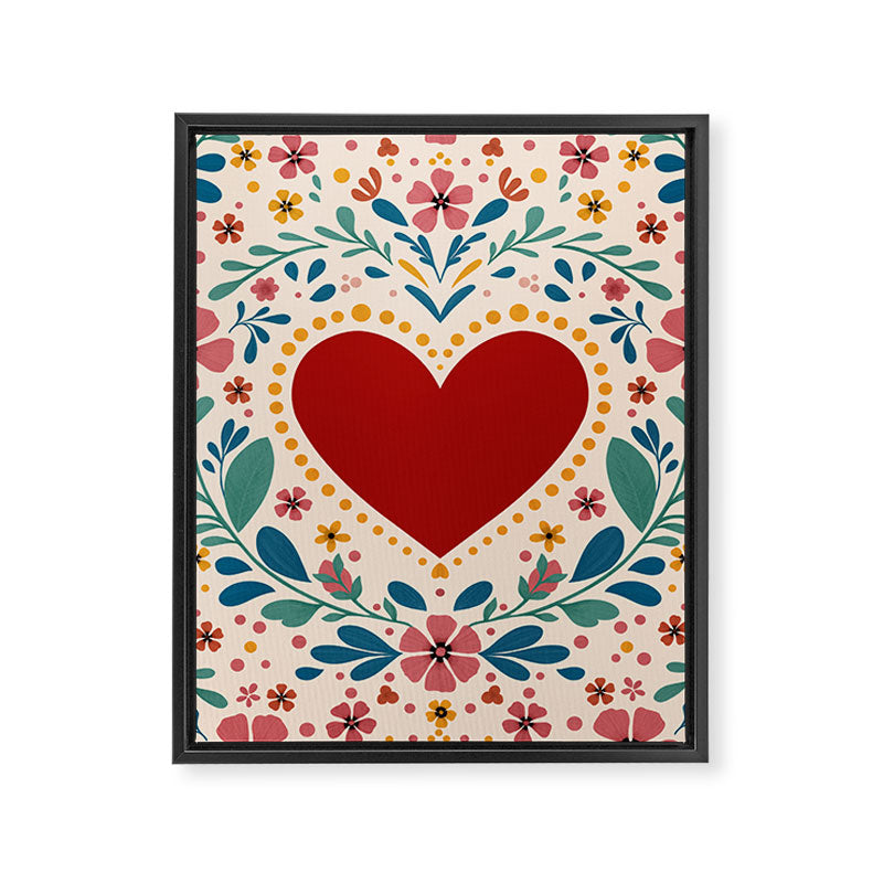 Folkloric heart Framed Canvas Print Gallery Image 8