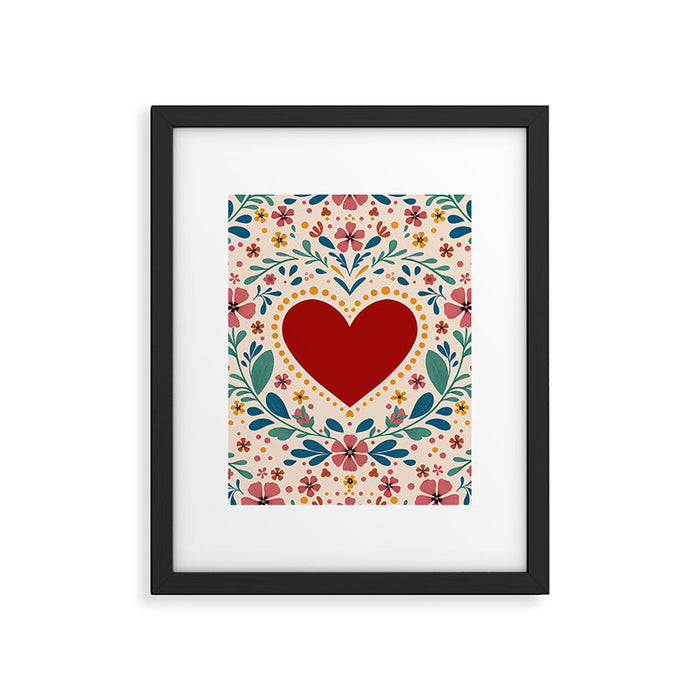 Folkloric heart Framed Art Print Gallery Image 1