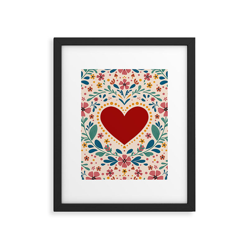Folkloric heart Framed Art Print Gallery Image 6