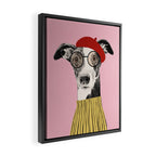 French style greyhound dog portrait Framed Canvas Print Gallery Image 2