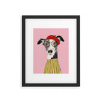 French style greyhound dog portrait Framed Art Print Gallery Image 5