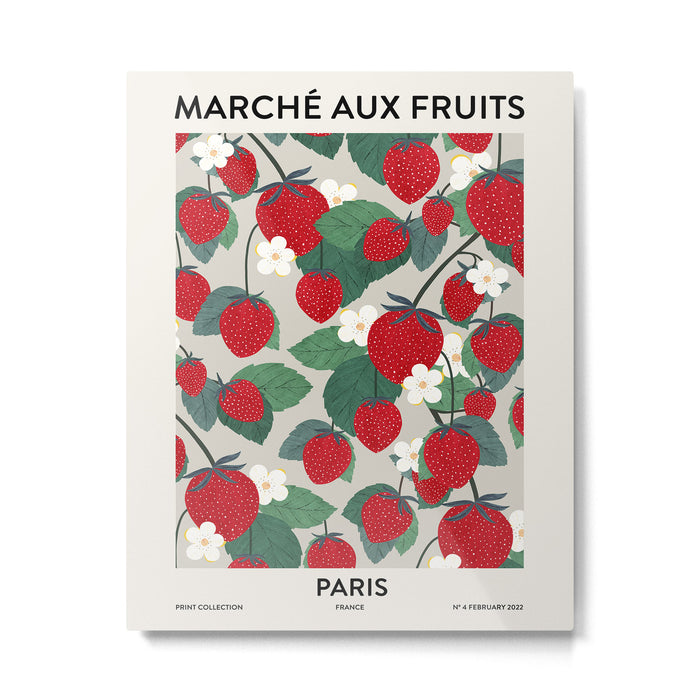 Fruit market Paris retro inspiration Metal Print Gallery Image 1