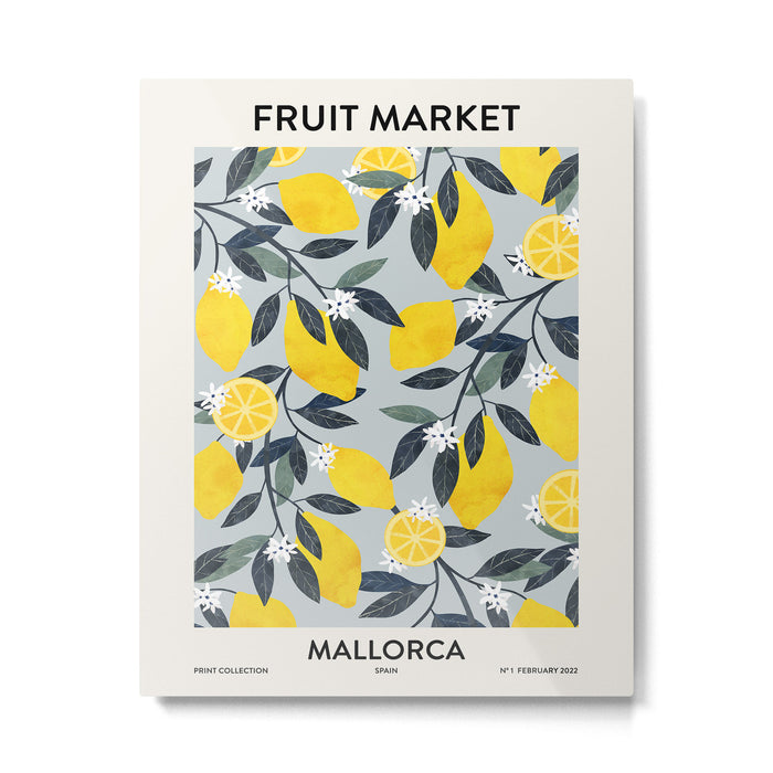 Fruit market retro Mallorca inspiration Metal Print Gallery Image 1