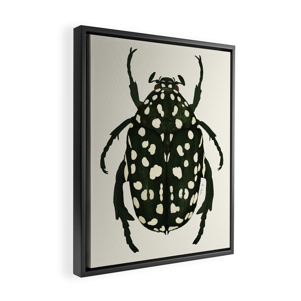 green beetle insect Framed Canvas Print Gallery Image 2