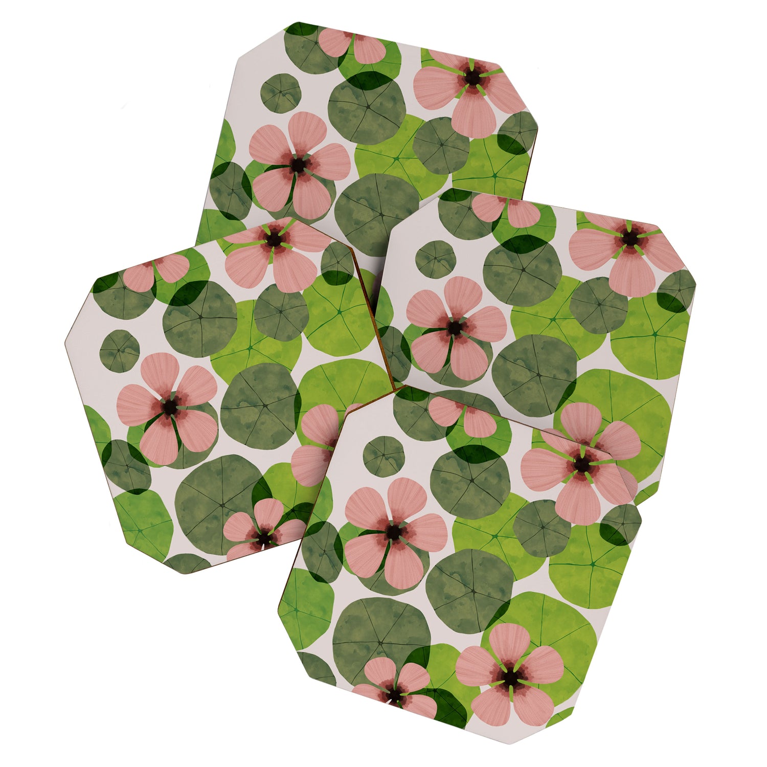 Green water lilies Coaster Gallery Image 1