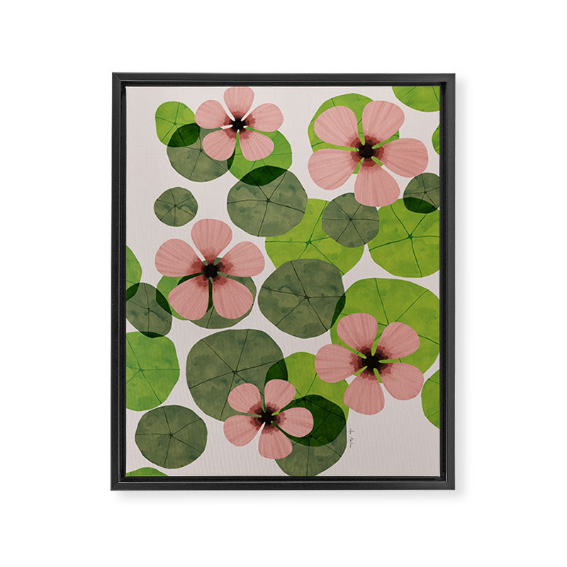 Green water lilies Framed Canvas Print Gallery Image 6