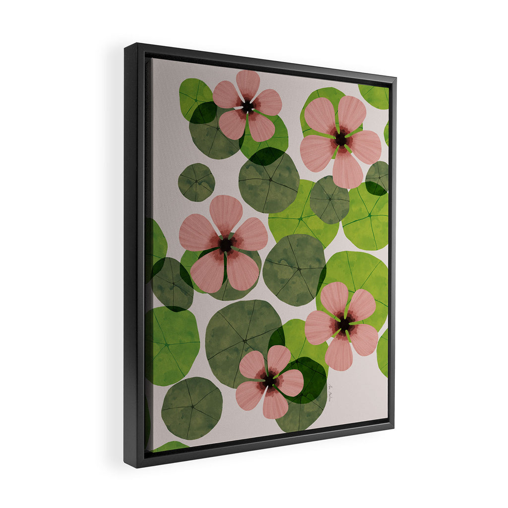 Green water lilies Framed Canvas Print Gallery Image 2