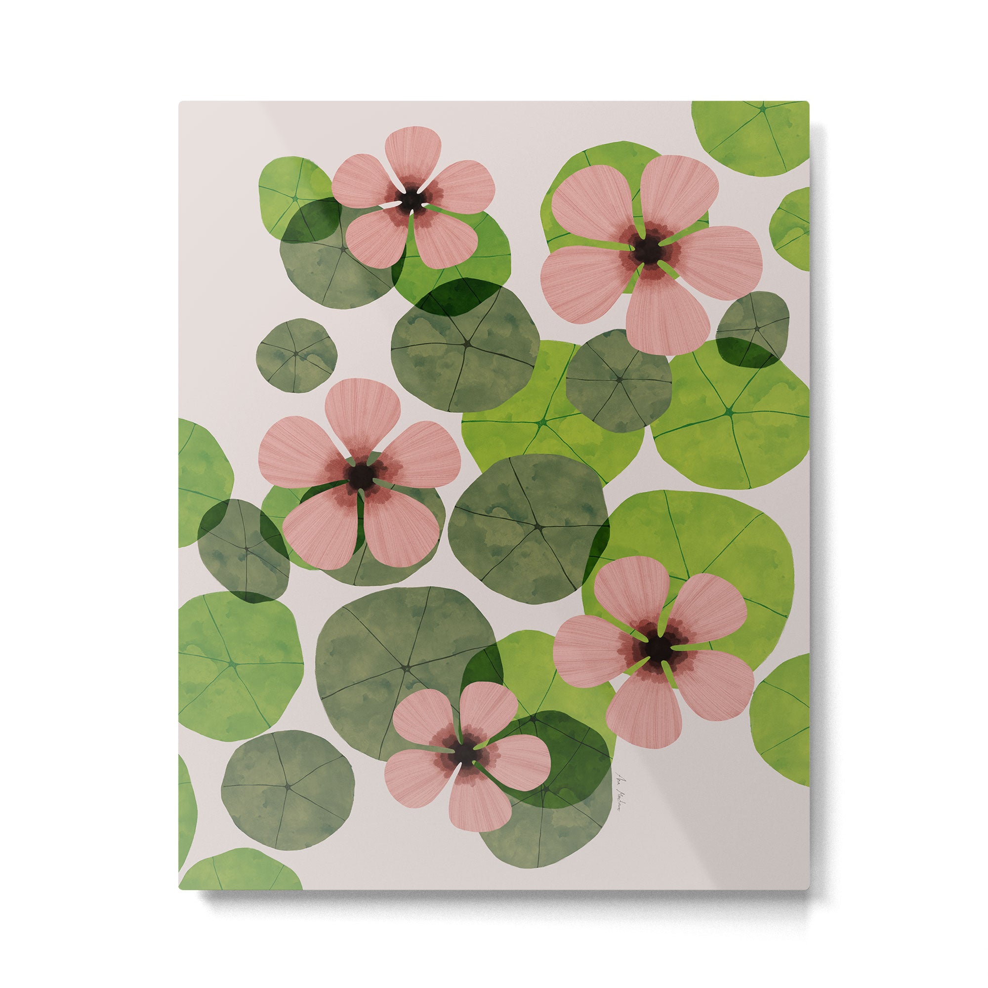 Green water lilies Metal Print Gallery Image 4