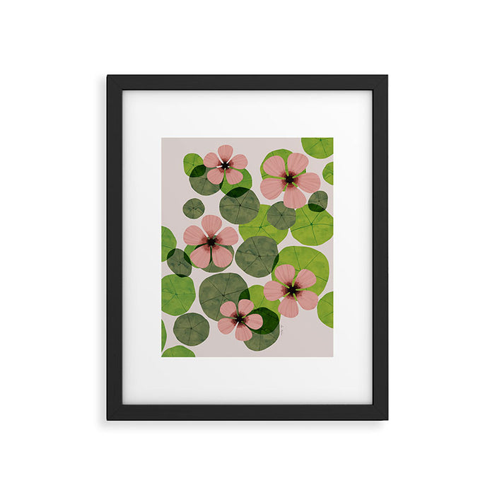 Green water lilies Framed Art Print Gallery Image 1