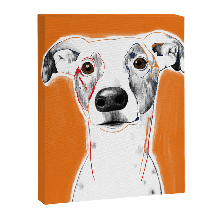 Greyhound dog portrait Canvas Print Gallery Image 1