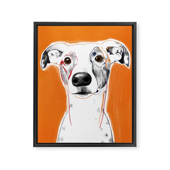 Greyhound dog portrait Framed Canvas Print Gallery Image 1