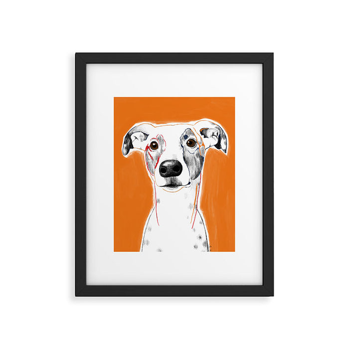 Greyhound dog portrait Framed Art Print Gallery Image 1