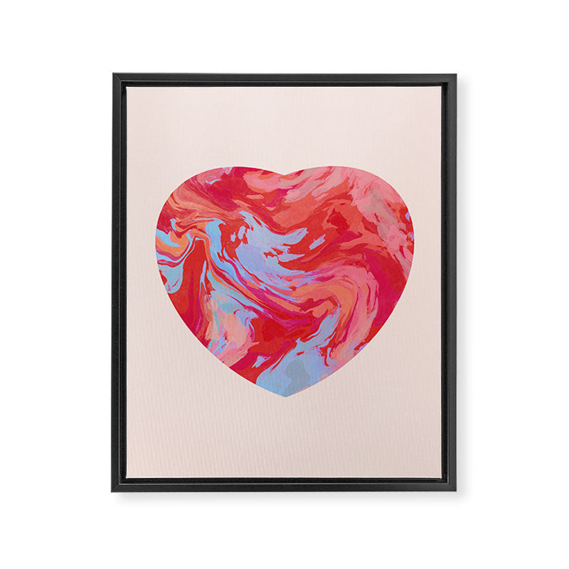 Heart and love retro psychedelic, valentine's day Framed Canvas Print Gallery Image 8