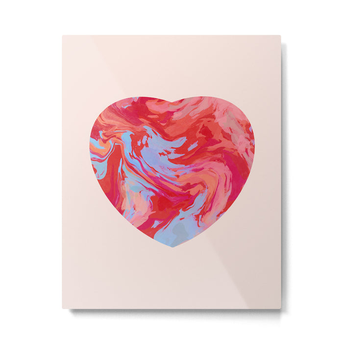 Heart and love retro psychedelic, valentine's day Metal Print Gallery Image 1