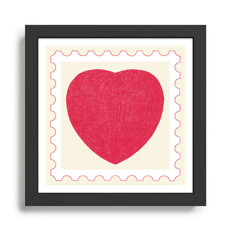 Heart and love stamp Framed Art Print Gallery Image 1