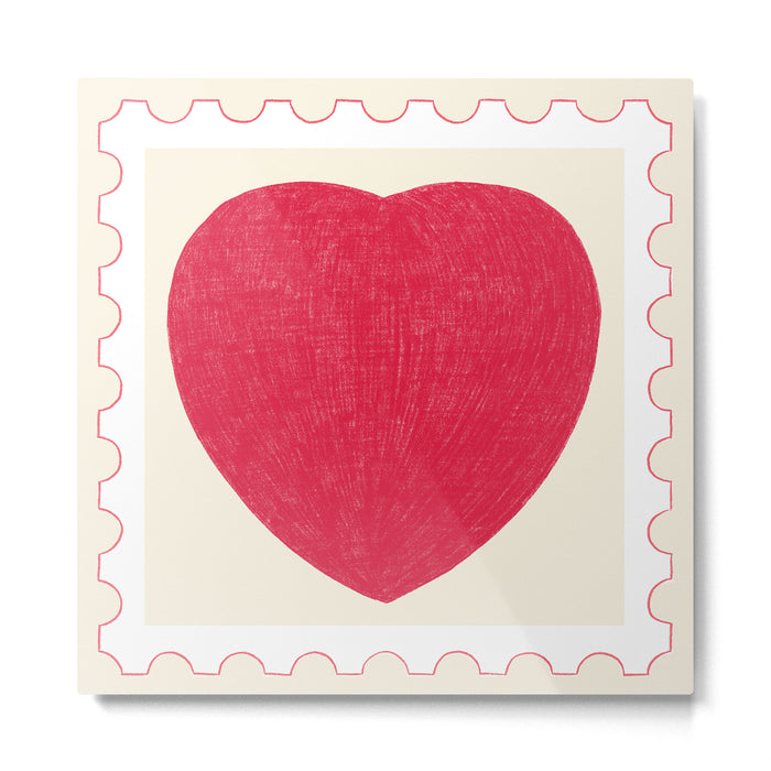 Heart and love stamp Metal Print Gallery Image 1