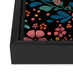 Heart with flolk flowers Framed Canvas Print Gallery Image 3