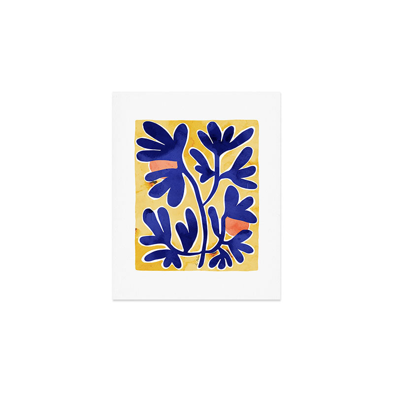 Inspiration Matisse blue leaves Art Print Gallery Image 1