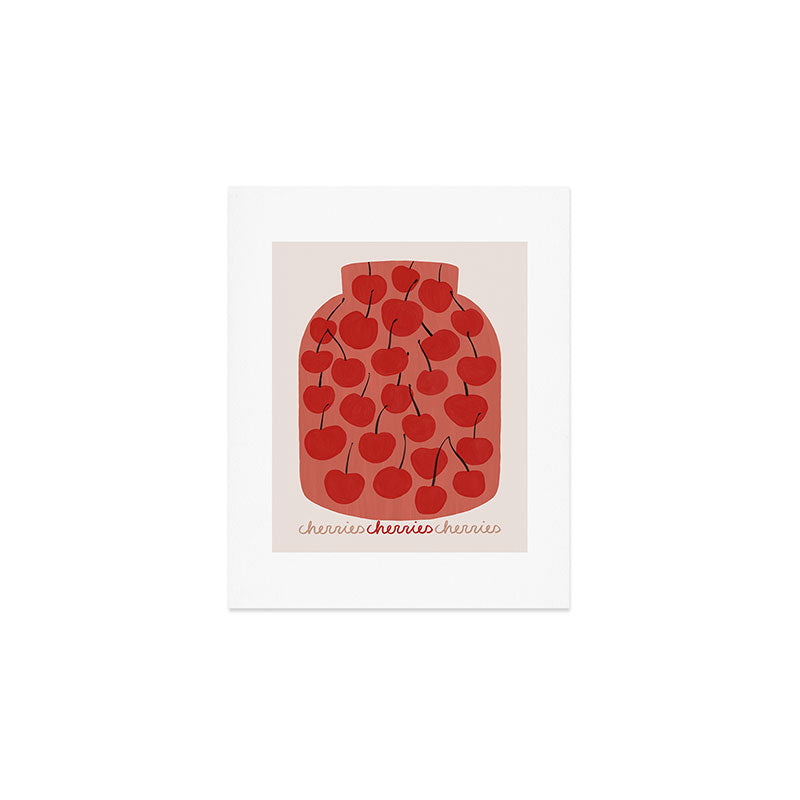 JAR OF CHERRIES Art Print Gallery Image 1