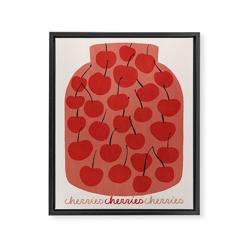 JAR OF CHERRIES Framed Canvas Print Gallery Image 6