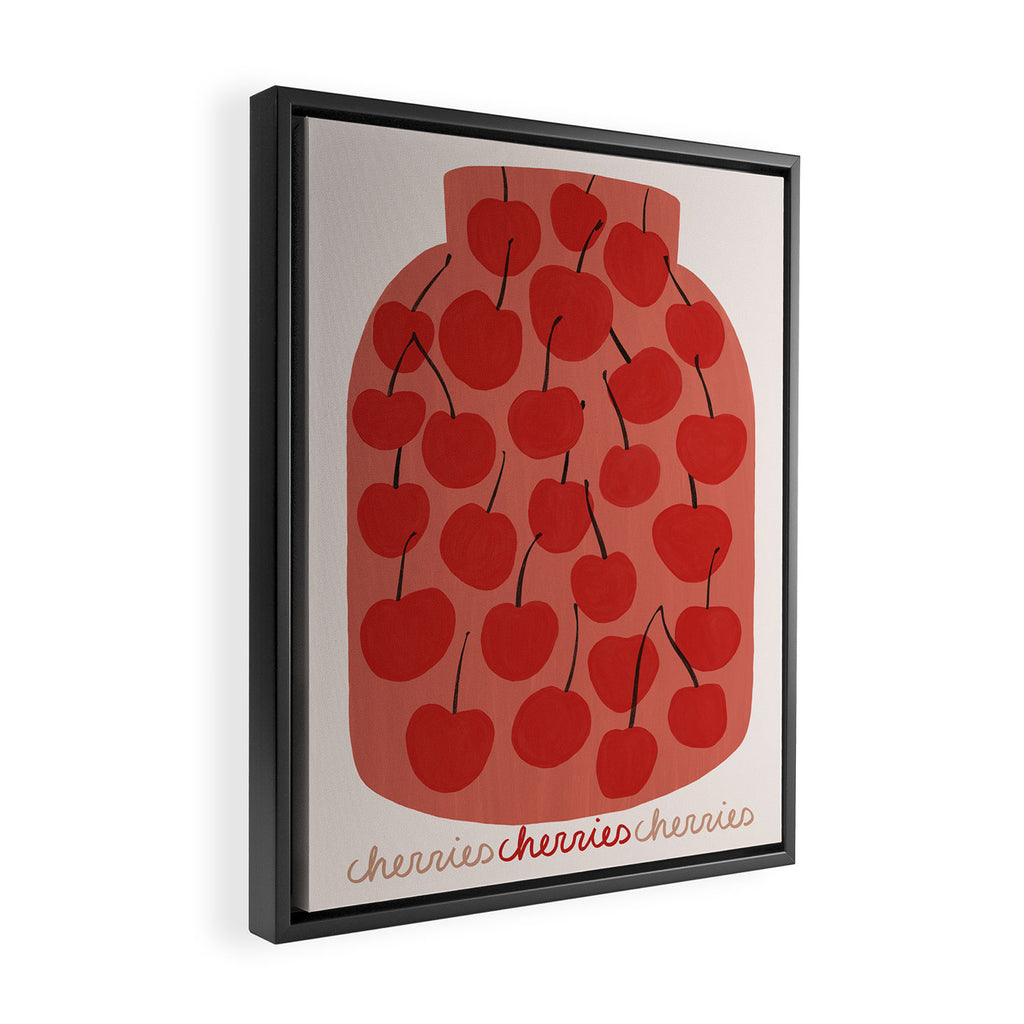 JAR OF CHERRIES Framed Canvas Print Gallery Image 2