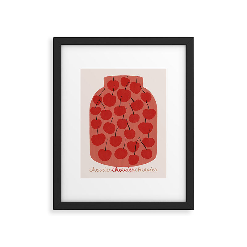 JAR OF CHERRIES Framed Art Print Gallery Image 5
