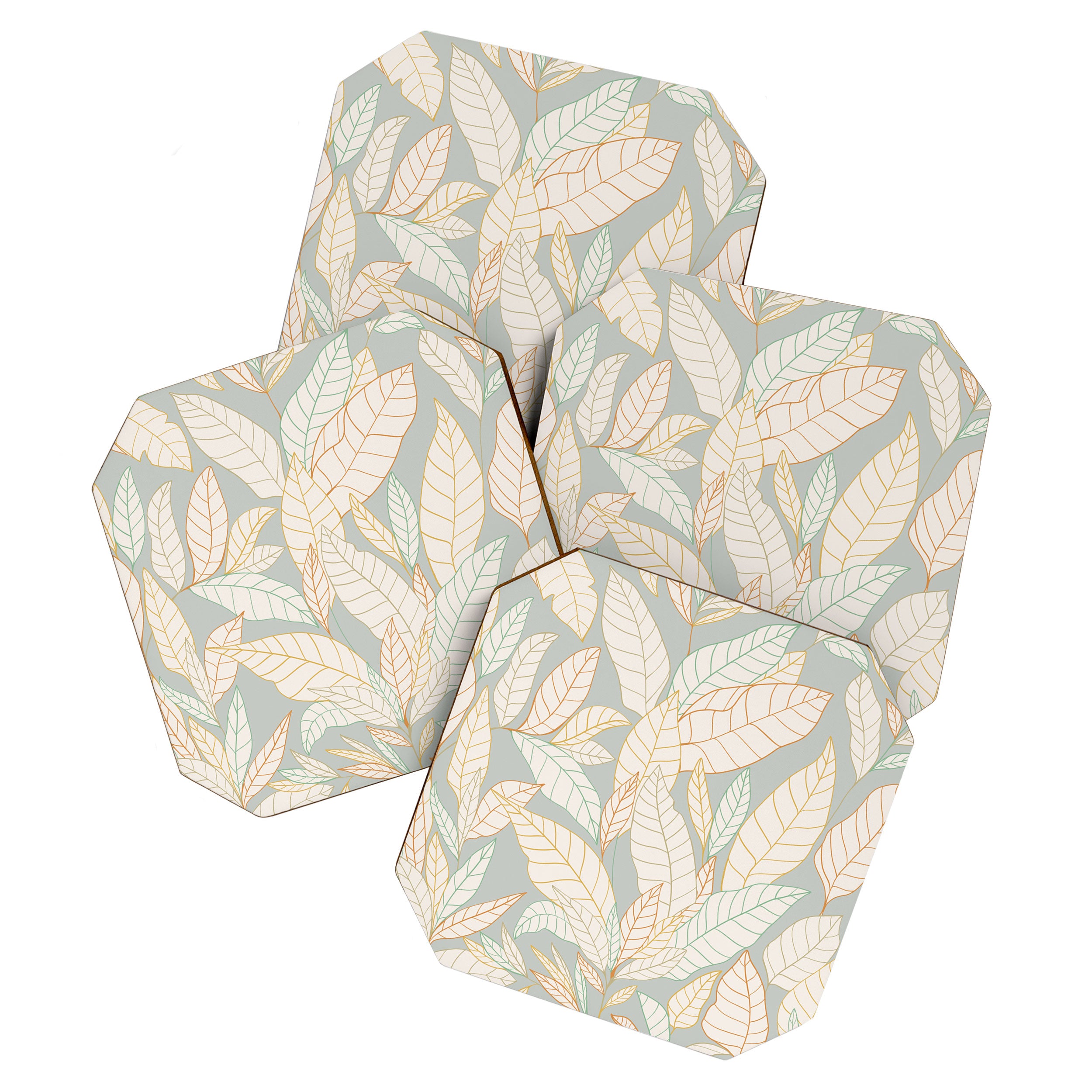 Leaves and lines I Coaster Gallery Image 1