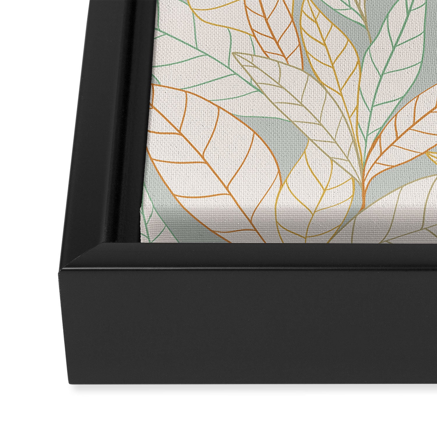 Leaves and lines I Framed Canvas Print Gallery Image 3