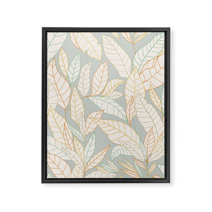Leaves and lines I Framed Canvas Print Gallery Image 1