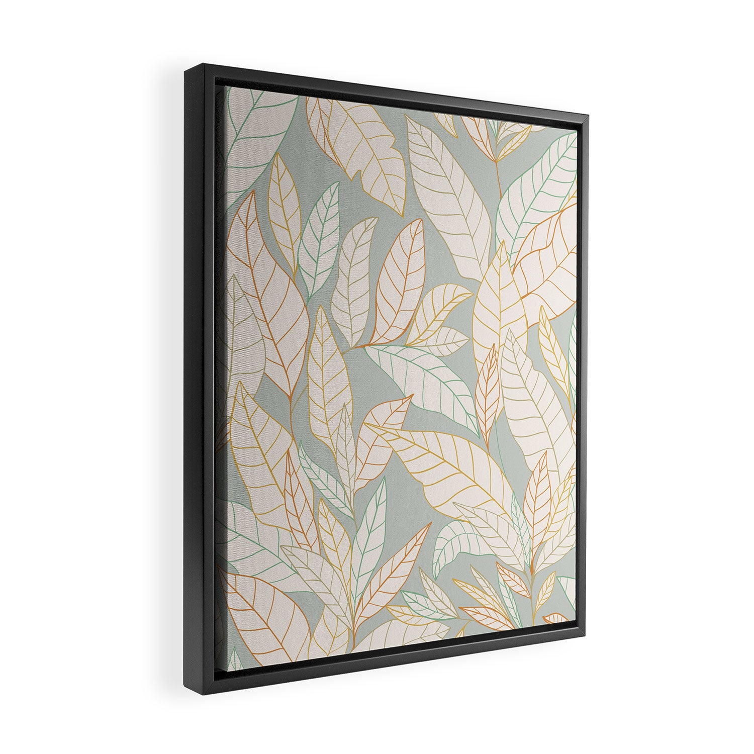 Leaves and lines I Framed Canvas Print Gallery Image 2