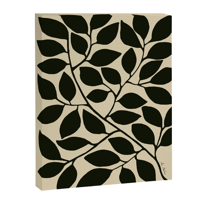leaves black and white Canvas Print Gallery Image 1