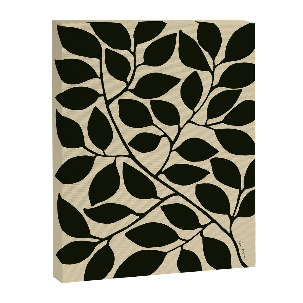 leaves black and white Canvas Print Gallery Image 6