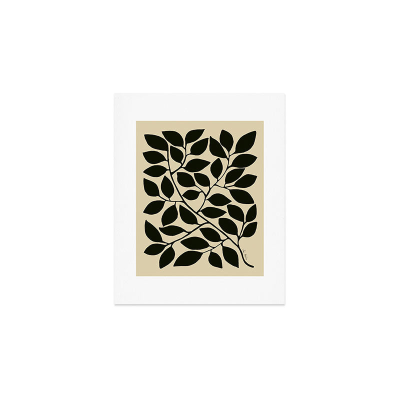 leaves black and white Art Print Gallery Image 1