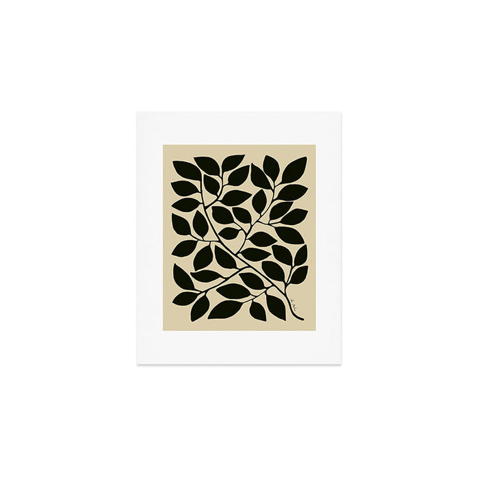 leaves black and white Art Print Gallery Image 1