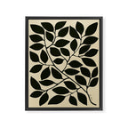 leaves black and white Framed Canvas Print Gallery Image 6