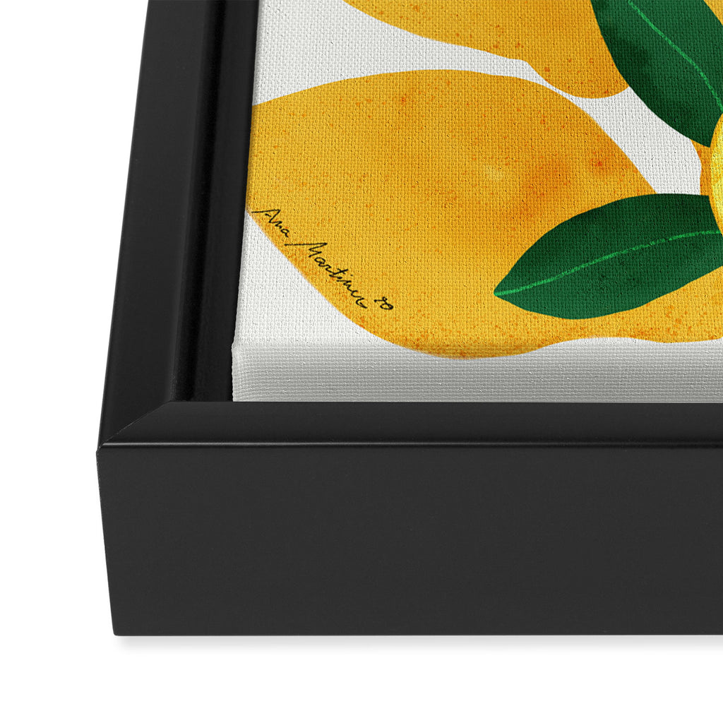 lemon mediterranean still life Framed Canvas Print Gallery Image 3