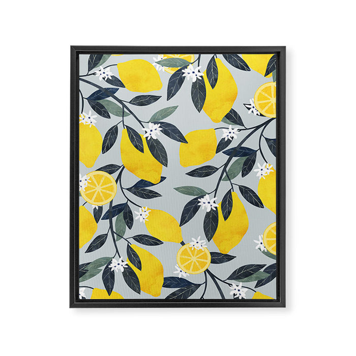 Lemons pattern Framed Canvas Print Gallery Image 1