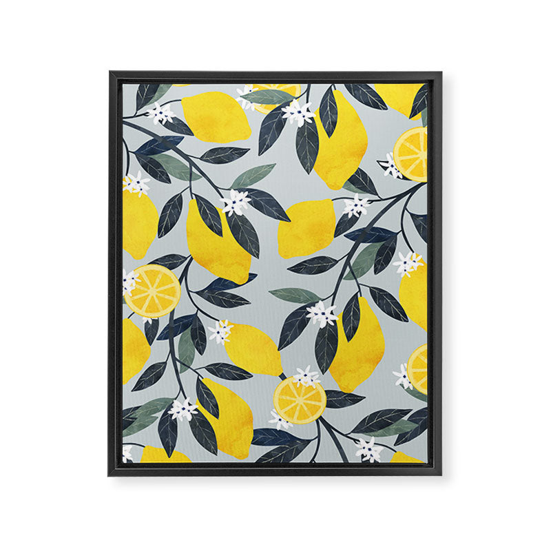 Lemons pattern Framed Canvas Print Gallery Image 6
