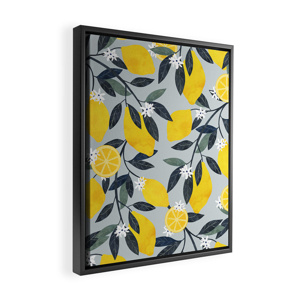 Lemons pattern Framed Canvas Print Gallery Image 2